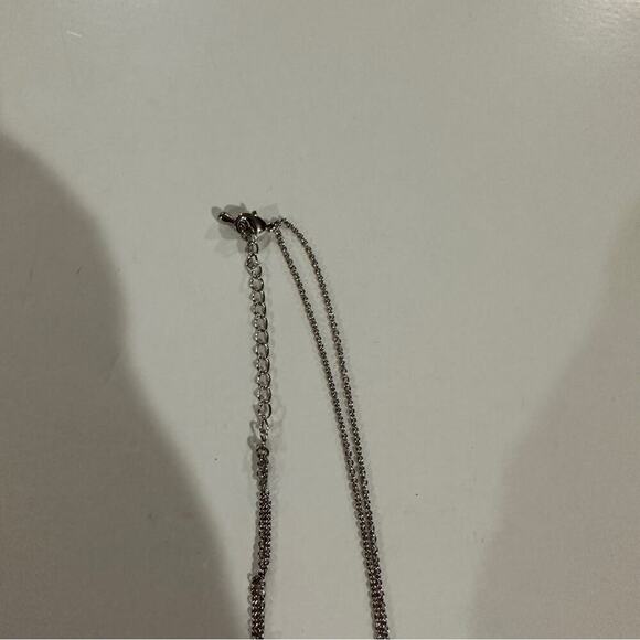 Silver Double Bar‎ Pendant Necklace Women's Minimalist Long Chain Jewelry - Picture 4 of 5